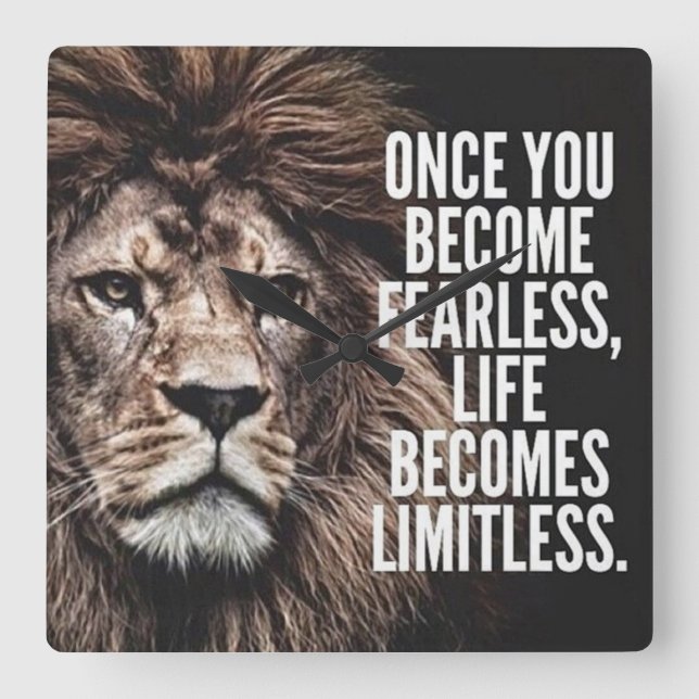 Motivational Words Square Wall Clock (Front)