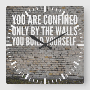 Motivational Words Square Wall Clock
