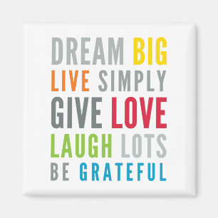 MOTIVATIONAL WORDS TO LIVE BY modern typography Magnet