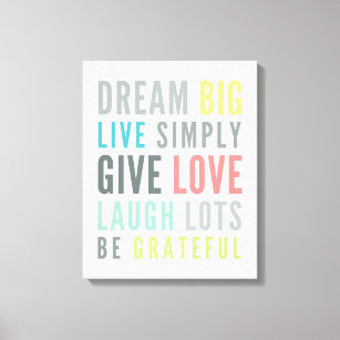 MOTIVATIONAL WORDS TO LOVE BY modern typography Canvas Print