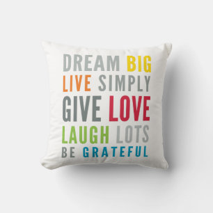 MOTIVATIONAL WORDS TO LOVE BY modern typography Cushion