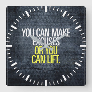 Motivational Words - Workout Square Wall Clock