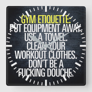 Motivational Words - Workout Square Wall Clock