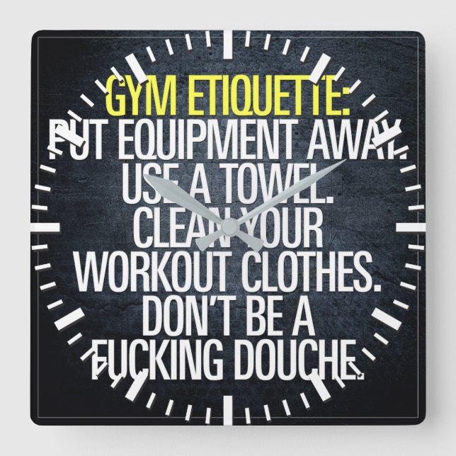Motivational Words - Workout Square Wall Clock (Front)