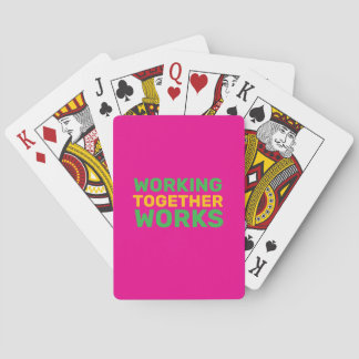 motivational working together playing cards
