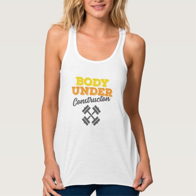 Motivational Workout Body Under Construction Singlet (Front)