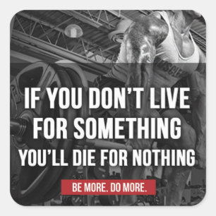 Motivational Workout Words Square Sticker