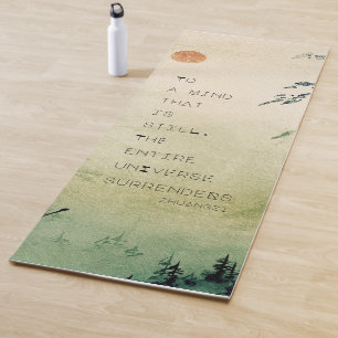 Motivational Zen Quote Watercolor Landscape Yoga Mat