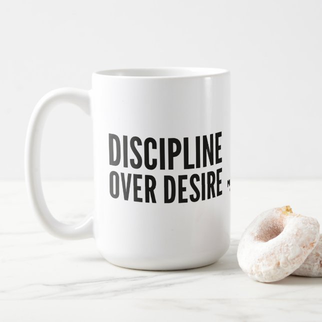 MOTIVATIONALISM© DISCIPLINE_Mok Coffee Mug (With Donut)
