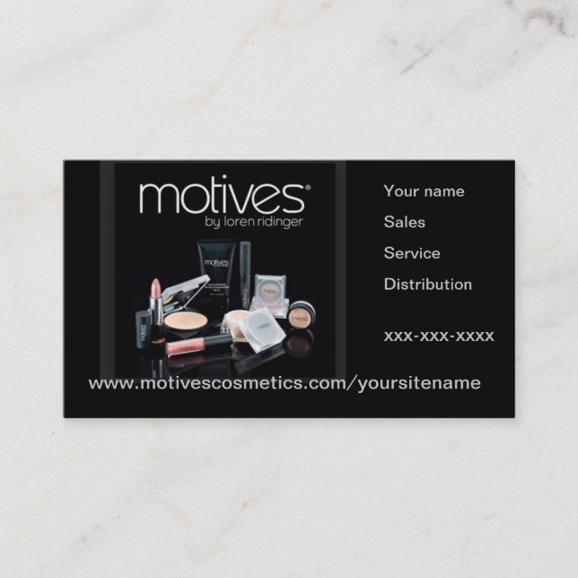 Motives Cosmetics Distributor Business Card (Front)