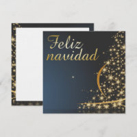 Motivo navideño azul con dorado árbol de navidad.