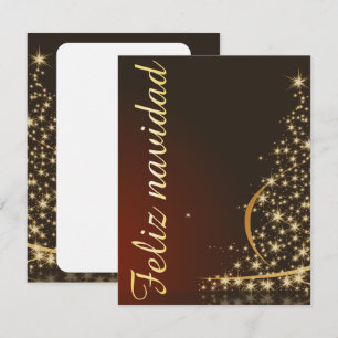 Motivo navideño rojo con dorado árbol de navidad. invitation