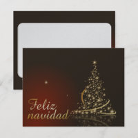 Motivo navideño rojo con dorado árbol de navidad.