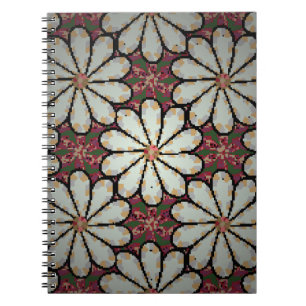 Motley illustration. Small colourful flowers. Spri Notebook