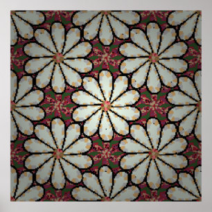 Motley illustration. Small colourful flowers. Spri Poster