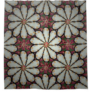 Motley illustration. Small colourful flowers. Spri Shower Curtain