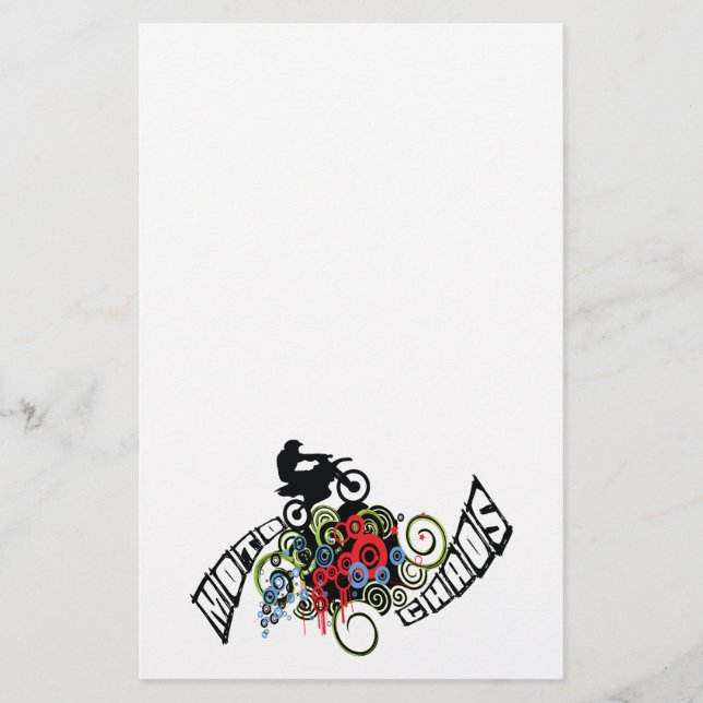 Moto Chaos Dirt Bike Rider Stationery (Front)