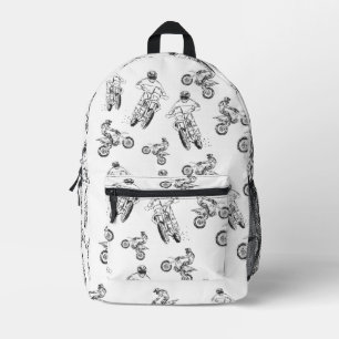 Moto cross , custom background colour. printed backpack