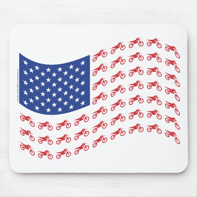 mOTO-cROSS-fLAG-wAVE Mouse Pad (Front)