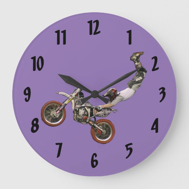 moto cross ride large clock (Front)