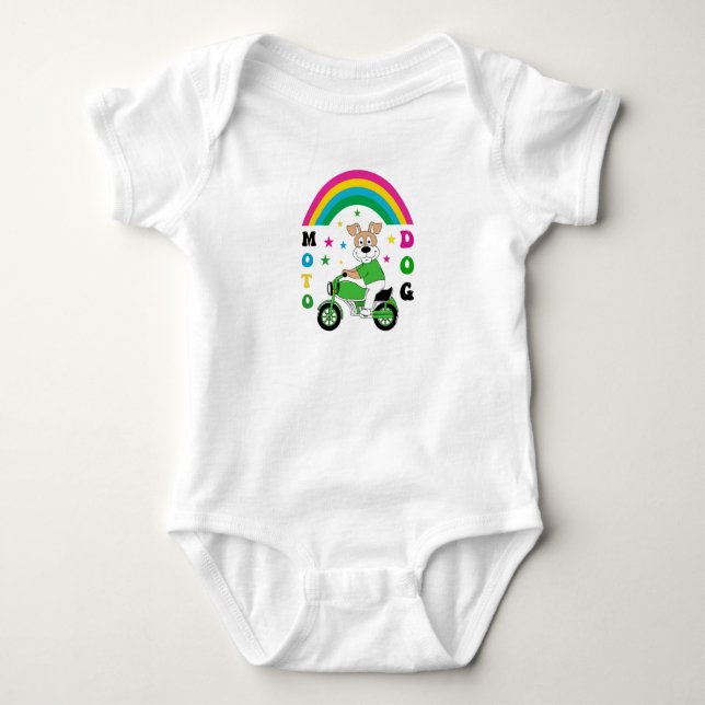 Moto Dog Baby Bodysuit (Front)