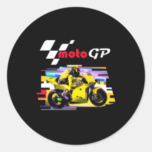 Moto Gp Super Bikes Grand Prix Motorcycle Racing M Classic Round Sticker