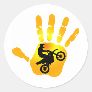 MOTO HAND SOL CLASSIC ROUND STICKER