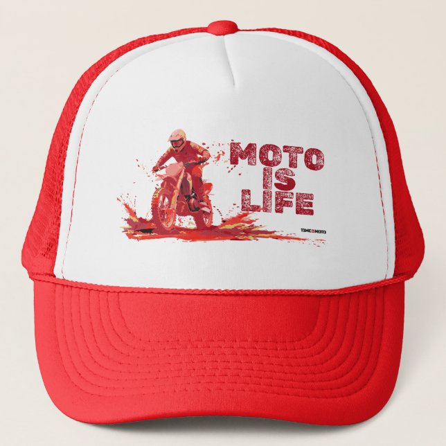 Moto Is Life Snap Trucker Hat (Front)