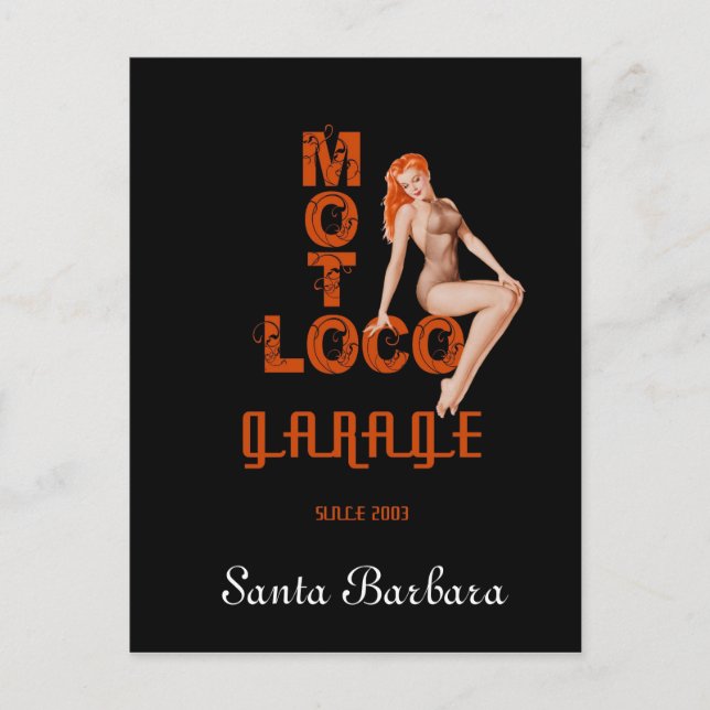 Moto Loco "Santa Barbara" Postcard (Front)