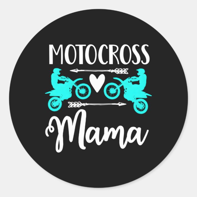 Moto Mum Dirt Bike Motocross Mother Racing Atv Classic Round Sticker (Front)