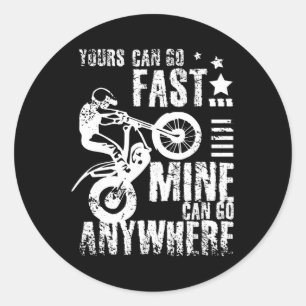 Moto trial bike classic round sticker