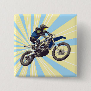 Motocross 15 Cm Square Badge