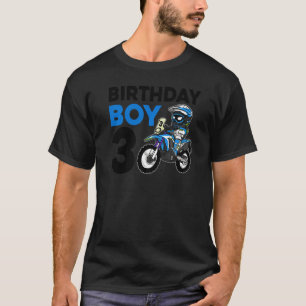Motocross 3rd 3 Year Old Dirt Bike Birthday Party T-Shirt