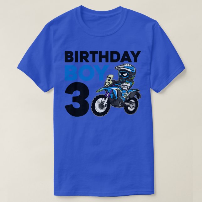 Motocross 3rd Gift 3 Year Old Dirt Bike Birthday P T-Shirt (Design Front)