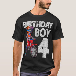 Motocross 4th Birthday Kids MX 4 Year Old Dirt Bik T-Shirt