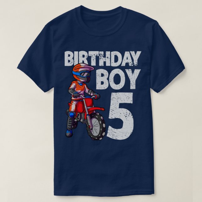 Motocross 5th Birthday Kids MX 5 Year Old Dirt Bik T-Shirt (Design Front)