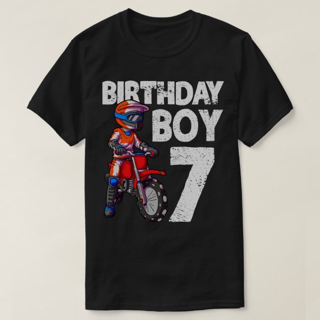 Motocross 7th Birthday Kids MX 7 Year Old Dirt Bik T-Shirt (Design Front)