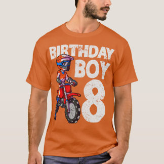 Motocross 8th Birthday Kids MX 8 Year Old Dirt Bik T-Shirt