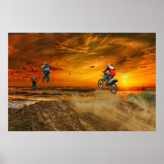 Motocross at dusk poster (Front)