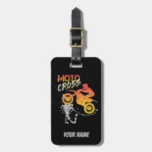 Motocross Biker for Motorbike and Motorcycle vinta Luggage Tag