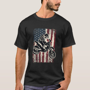 Motocross Biker Motorcycle Motor Rider American Us T-Shirt