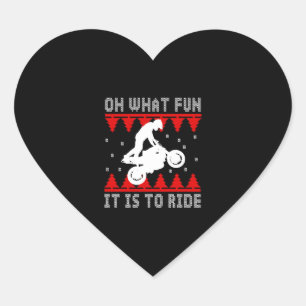 Motocross Biker Ugly Christmas Motorcycle Gift Heart Sticker