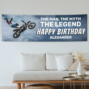 Motocross Birthday   Man, Myth, Legend Banner