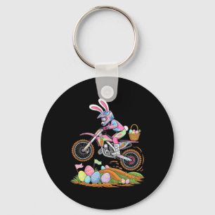 Motocross Bunny Dirt Bike Easter Motorcycle Men Bo Key Ring