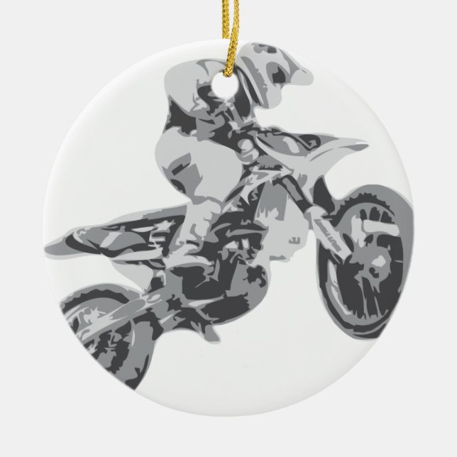 Motocross Ceramic Tree Decoration (Front)