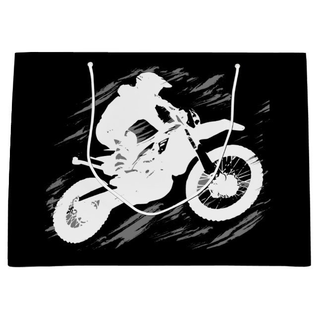 Motocross Competitive Sport Motorcycle Racing Large Gift Bag (Front)