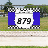 Motocross Custom Dirt Bike Number Plate on Blue