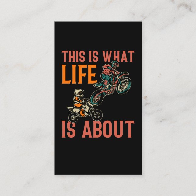 Motocross Dad Son Dirt Bike Father and Kids Business Card (Front)
