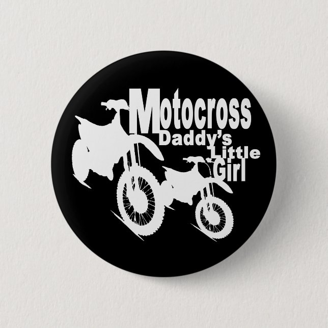 Motocross Daddy's Girl 6 Cm Round Badge (Front)