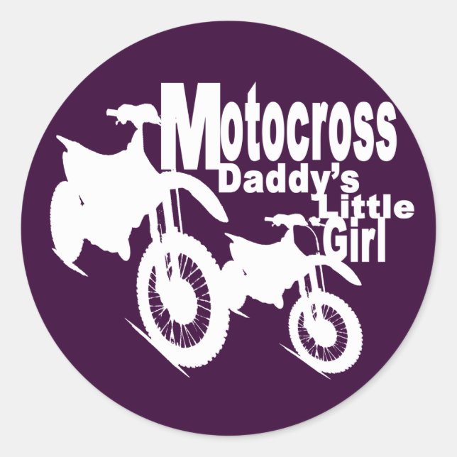 Motocross Daddy's Girl Classic Round Sticker (Front)